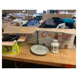 Assorted Clothing, Clock, Etc
