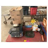Ninja grill, sampling cups, umbrella, bird feeder