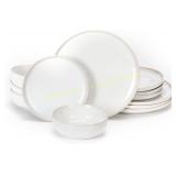 LINKLIFE 12-Piece Ceramic Dinnerware Set