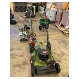 Green machine push mower with battery and charger