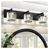 VOLISUN 3-Light Matte Black Vanity Lights