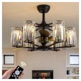 MOOONICHECHE 27" Crystal Ceiling Fan