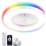 24" Bladeless Ceiling Fan with Light, Remote