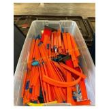 Tote of hot wheels track and Accessories