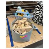 Toys boats, wood blocks