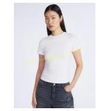 Scoop Women s Stretch Cotton Tee Black L 12-14, Le