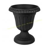Traditional 13 in. x 15 in. Black Plastic Urn