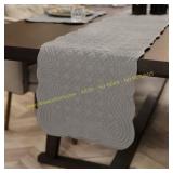 Loom and Mill Quilted Table Runner, Gray 60"
