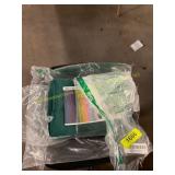Green 42 x 63 curtain & black door handle