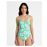 No Boundaries Hibiscus One-Piece Swimsuit size M