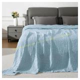 Aganear Waffle Blanket 50/50 Bamboo Blue 90x90