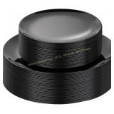 PULOTE 60PCS Black Plastic Plates - 10" + 7"