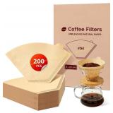 200 Count Coffee Filters #4 Cone, Unbleached