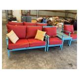 Painted Metal patio set with cushions
