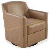 Bradney Leather Swivel Chair, Light Brown
