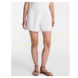 Time and Tru Linen Blend Shorts Scalloped Hem