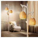 Scenekoy 68" Farmhouse Floor Lamp with Shade