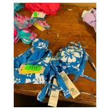 S Blue flower bikini set