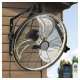 AHAWILL 16-Inch Wall Mount Fan with Lights