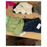 L green shirt & XL Navy shorts