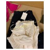 L White frill shirt and L Navy pants