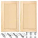 Cinnvoice 2 Pcs Pine Cabinet Door with Hinges