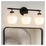 USHOWER 3-Light Vanity Lights, Black