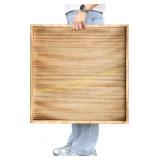 Gurfuy Square Wood Ottoman Tray 24"