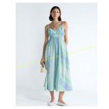Free Assembly Striped Maxi Dress, Cut Out Back