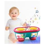 Baby Toys 6-12m Drum Light Up Toy (Blue)