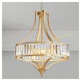 Gold Crystal 21.6" Chandelier, 6-Light