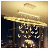 40 Inch Gold Crystal Butterfly Chandelier