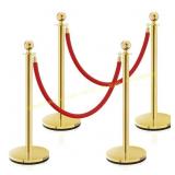 Crowd Control Pole, 5ft Red Rope, 4 Pieces