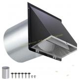 6-Inch Hooded Wall Vent with Screen and Damper