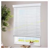LazBlinds Cordless Faux Wood Blinds, White