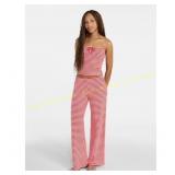No Boundaries Striped Tube Top & Pants Set XS
