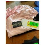 1X compression shorts & L pink lace bodysuit