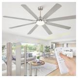 Fanbulous 80" Ceiling Fan with Lights, Nickel