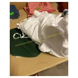L green shirt & L white lace up t shirt