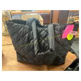H+M Black Quilted Puffer Tote Bag