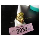 large lion head ring.   Size 14