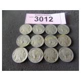 12 buffalo nickels.
