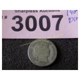 1907  silver dime