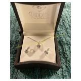 Riddles Silver Round Cut Necklace/Earring Set