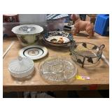 Rooster Bowl/Platter Set, Relish Tray, Etc