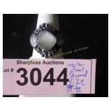 Simulated mother of pearl and sapphire  ring