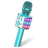 Amazmic Kids Karaoke Bluetooth Microphone Blue