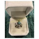 Silver Turquoise Thunderbird Native Ring