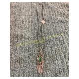 22in Natural Stone Feather Pendant Necklace