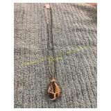 22in Natural Stone Teardrop Pendant Necklace